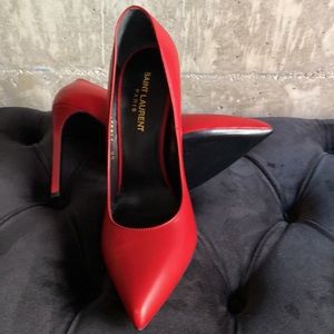 Saint Laurent  in Carmine red approx 5” stiletto